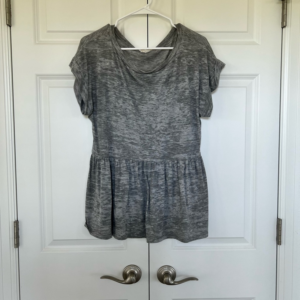 Gray Babydoll Top